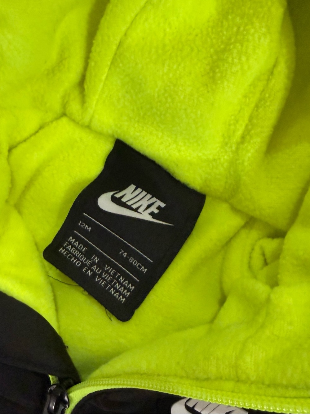 Nike Black and Neon Yellow Puffer One-Piece Snowsuit - Picture 2 of 3